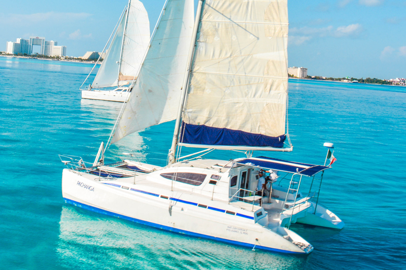 40' Catamaran Pacanga,  Cancun Catamaran Rental, Yacht Charter Mexico, Isla Mujeres, Boat,